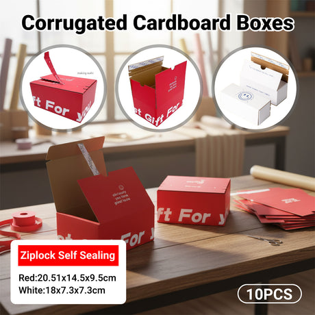 10PCS Zipper Corrugated Cardboard Shipping Boxes