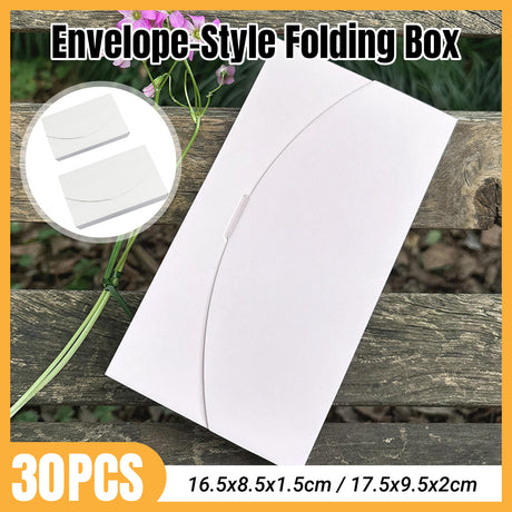 30PCS Envelope Style Folding Box White Cardboard for Wedding Favors