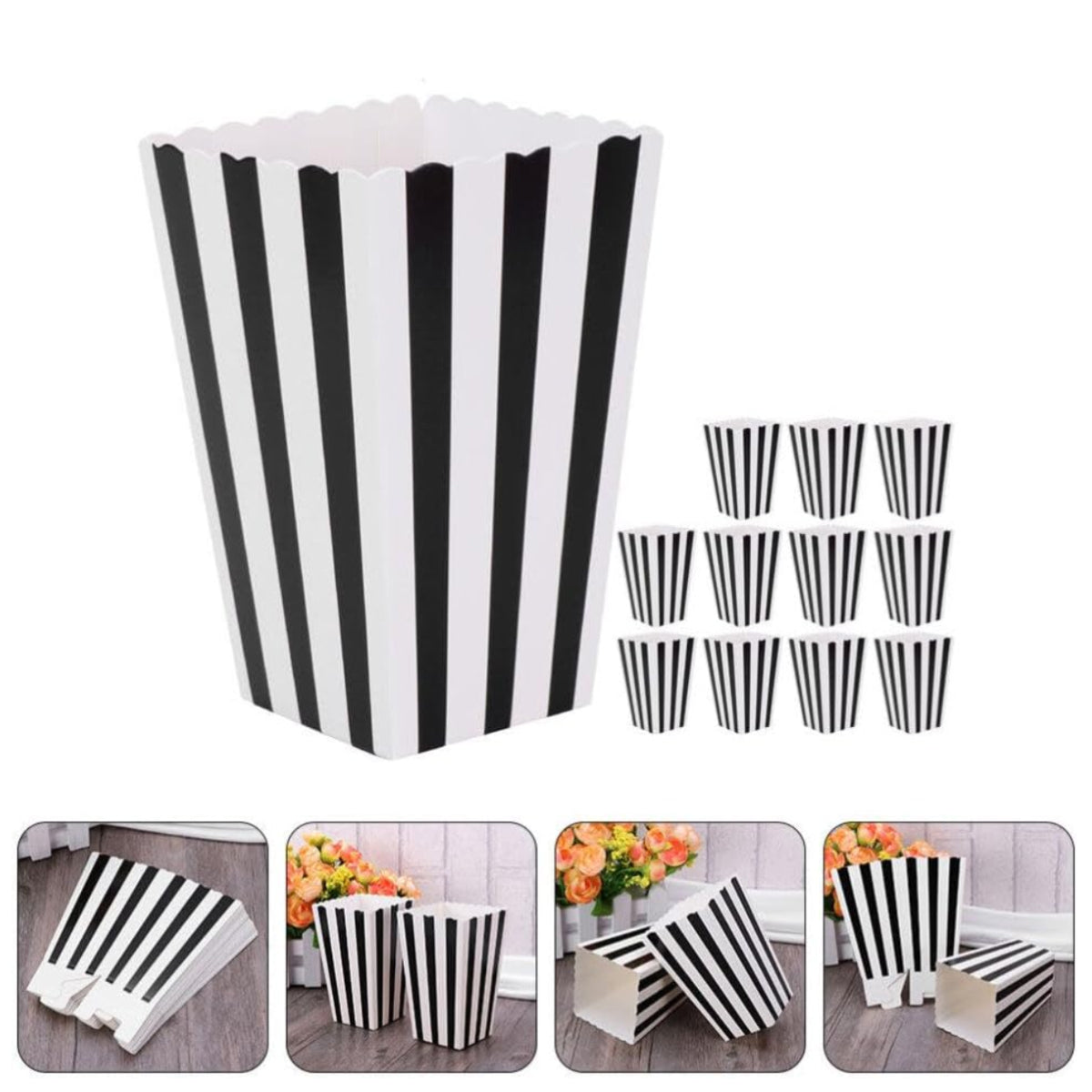 100PCS Popcorn Boxes Food Grade Disposable Snack Packaging