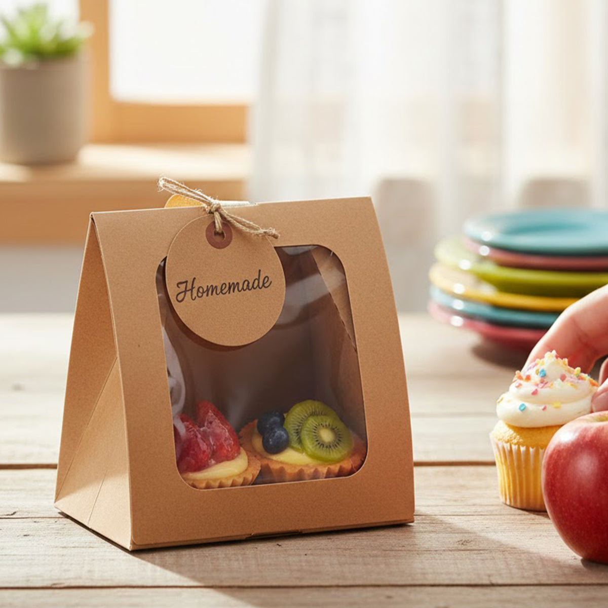 30PCS Tote Candy Gift Boxes with Clear Window 2 Sizes