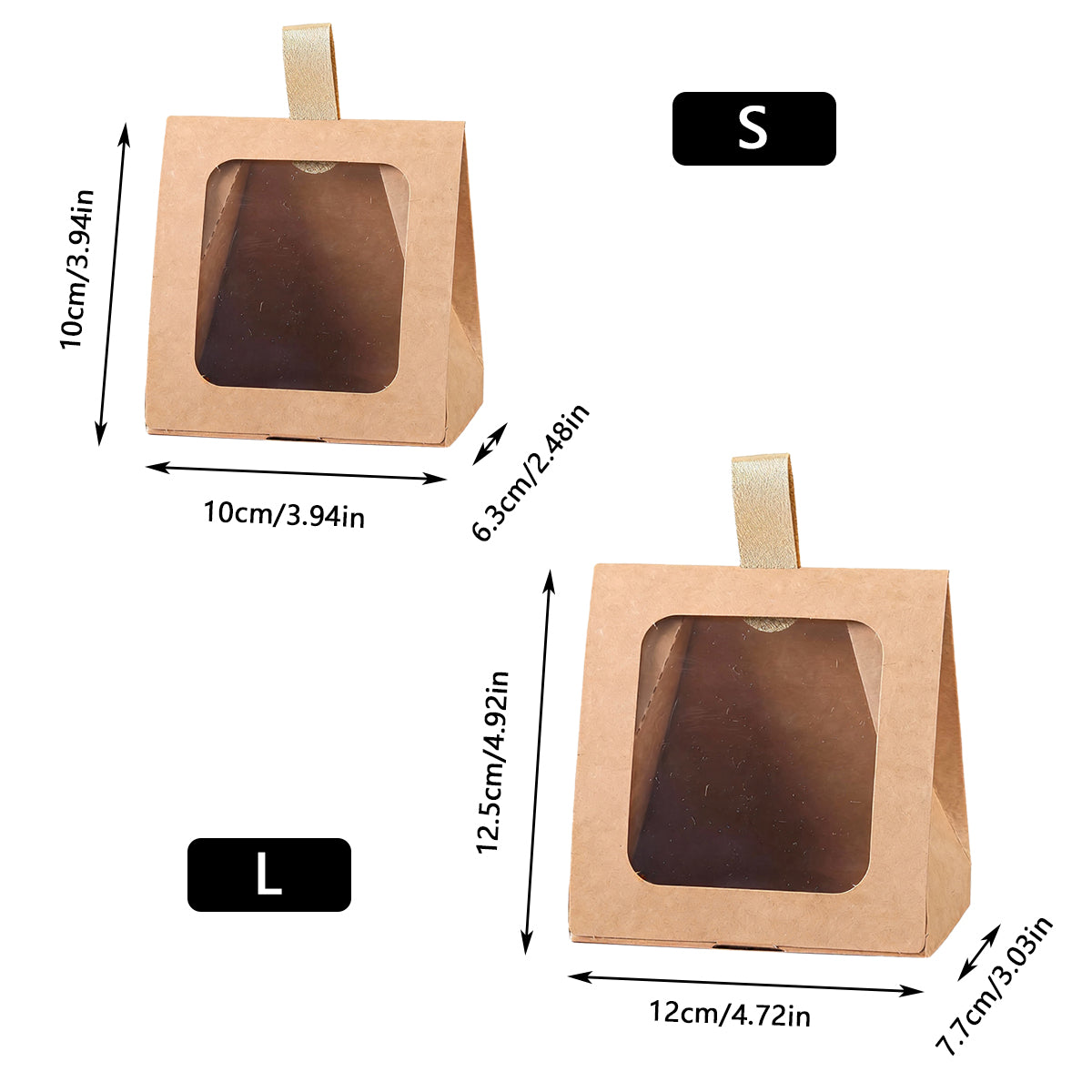 30PCS Tote Candy Gift Boxes with Clear Window 2 Sizes