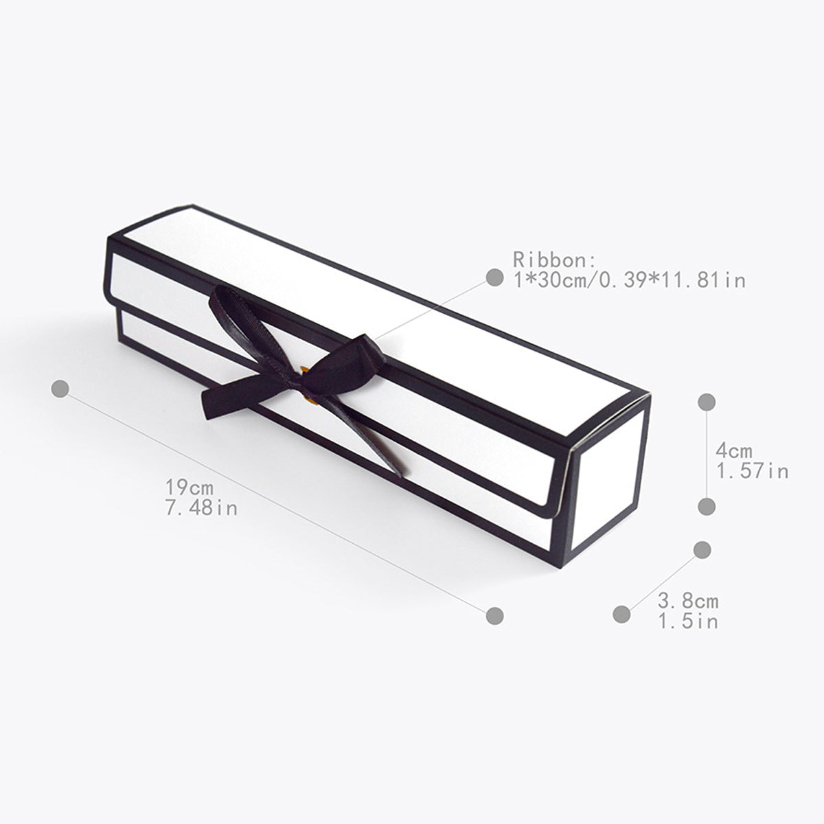 20PCS Rectangular Chocolate Boxes with Ribbon Long Candy Gift Packaging