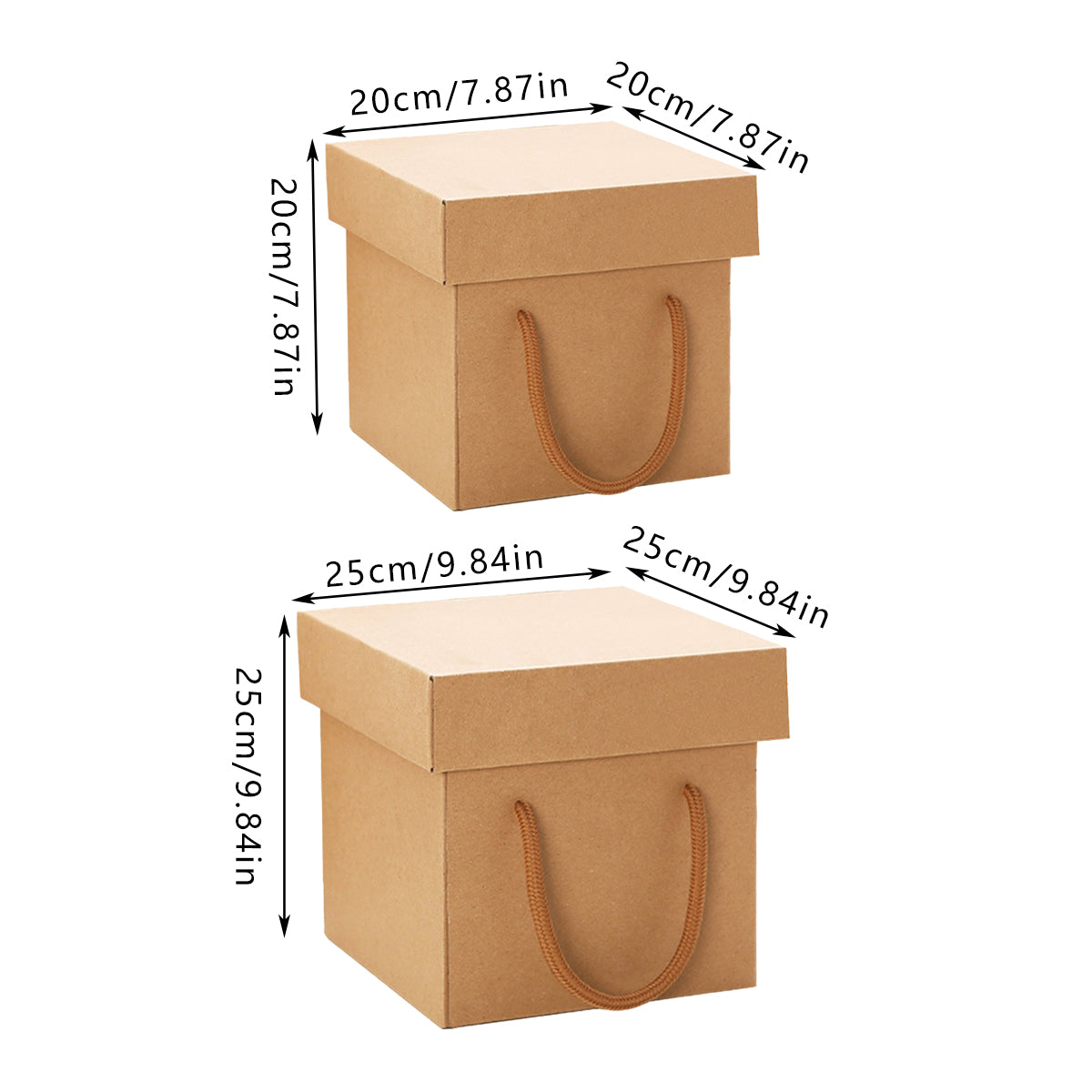 10PCS Kraft Paper Gift Box Recyclable Durable for Birthday Christmas Wedding