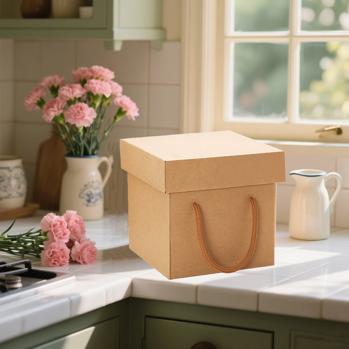 10PCS Kraft Paper Gift Box Recyclable Durable for Birthday Christmas Wedding