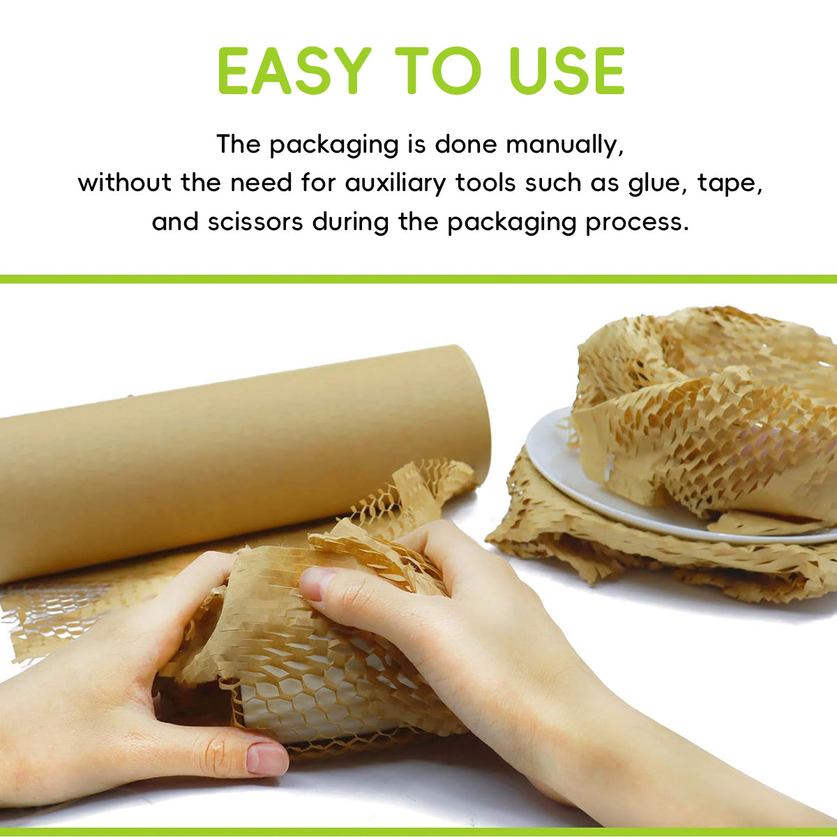Honeycomb Kraft Paper Wrap Roll Eco-Friendly Cushioning Packaging 2 Sizes