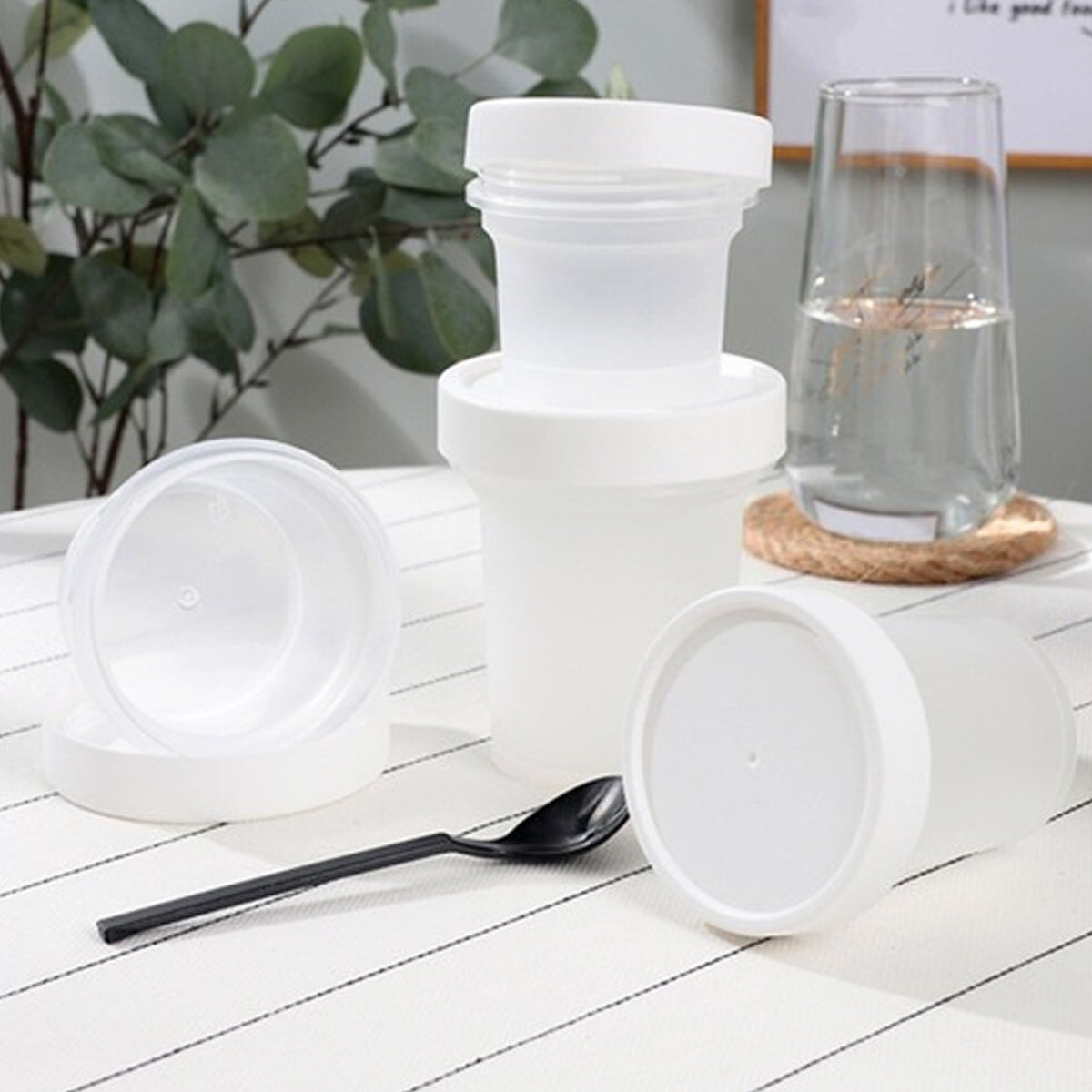 50 Pcs Plastic Cup Packaging Boxes with Lids Ice Cream Pudding Yogurt