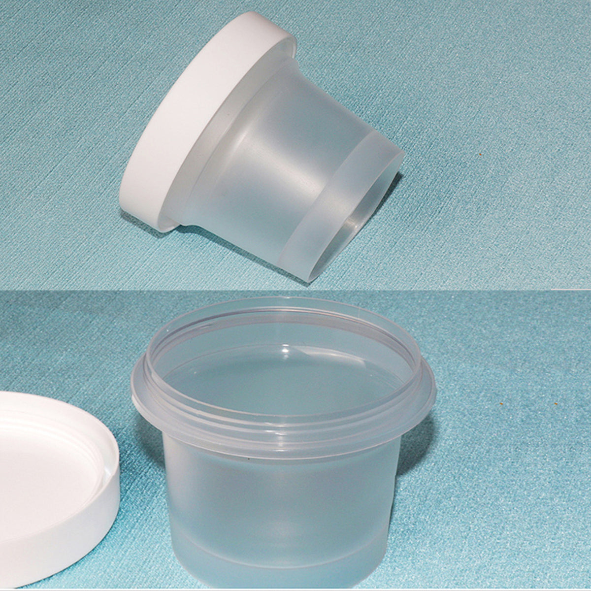 50 Pcs Plastic Cup Packaging Boxes with Lids Ice Cream Pudding Yogurt