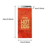 100PCS Hot Dog Foil Lined Oil Proof Takeaway Food Packaging Bags