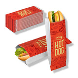100PCS Hot Dog Foil Lined Oil Proof Takeaway Food Packaging Bags