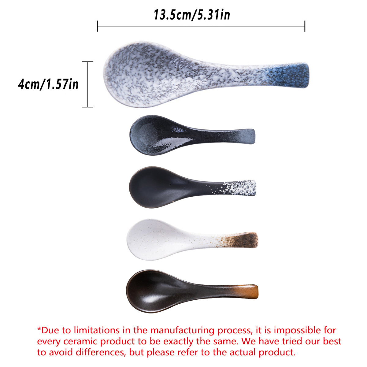 Ceramic Soup Spoons 5PCS