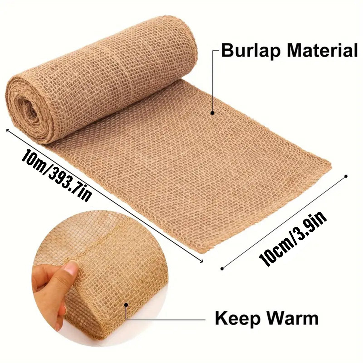 2 Rolls Solid Color Linen Wrap Burlap for Winter Trees