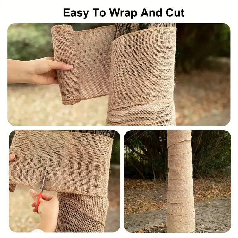 2 Rolls Solid Color Linen Wrap Burlap for Winter Trees