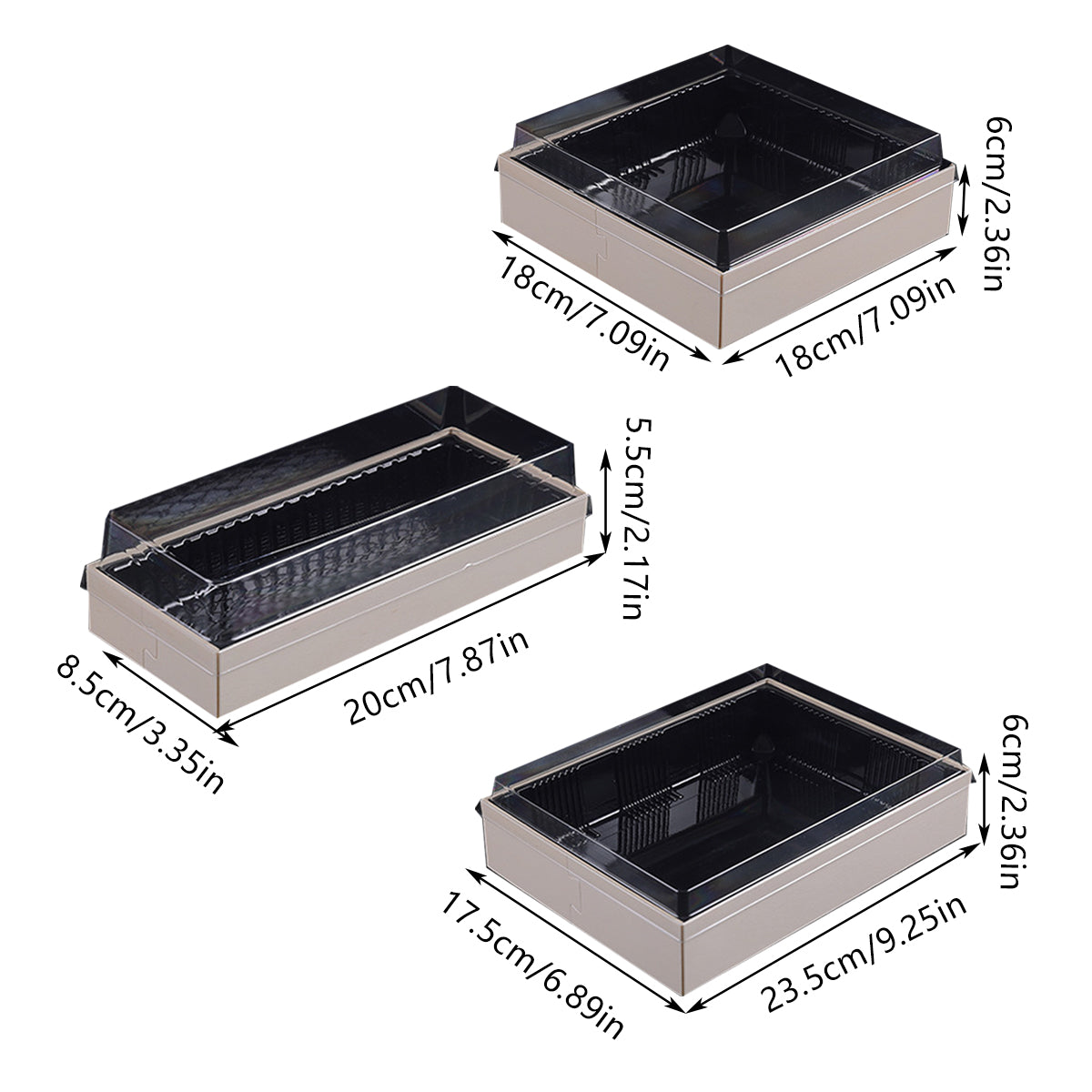 Disposable Sushi Bento Lunch Boxes Takeaway Containers Food Grade 20PCS