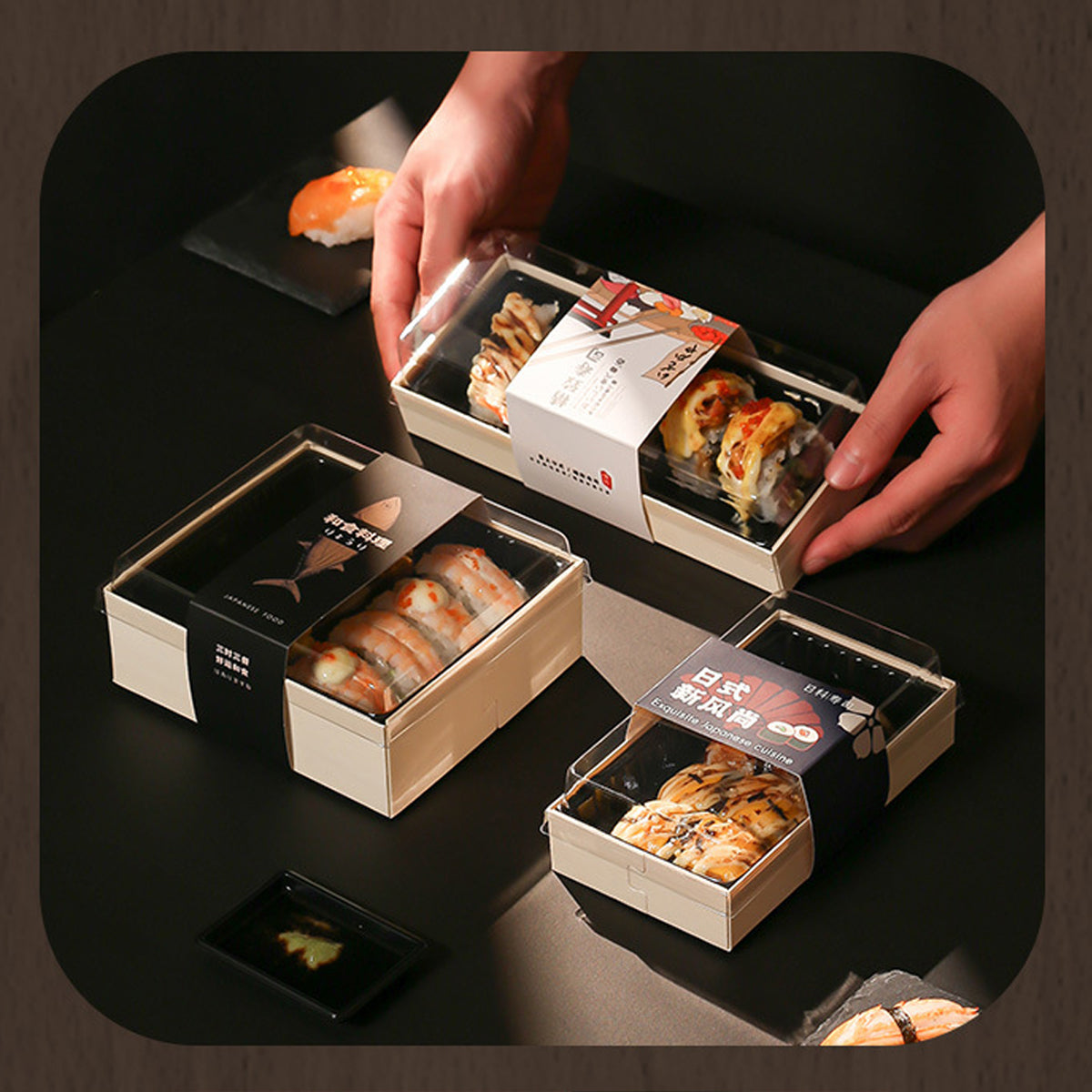 Disposable Sushi Bento Lunch Boxes Takeaway Containers Food Grade 20PCS