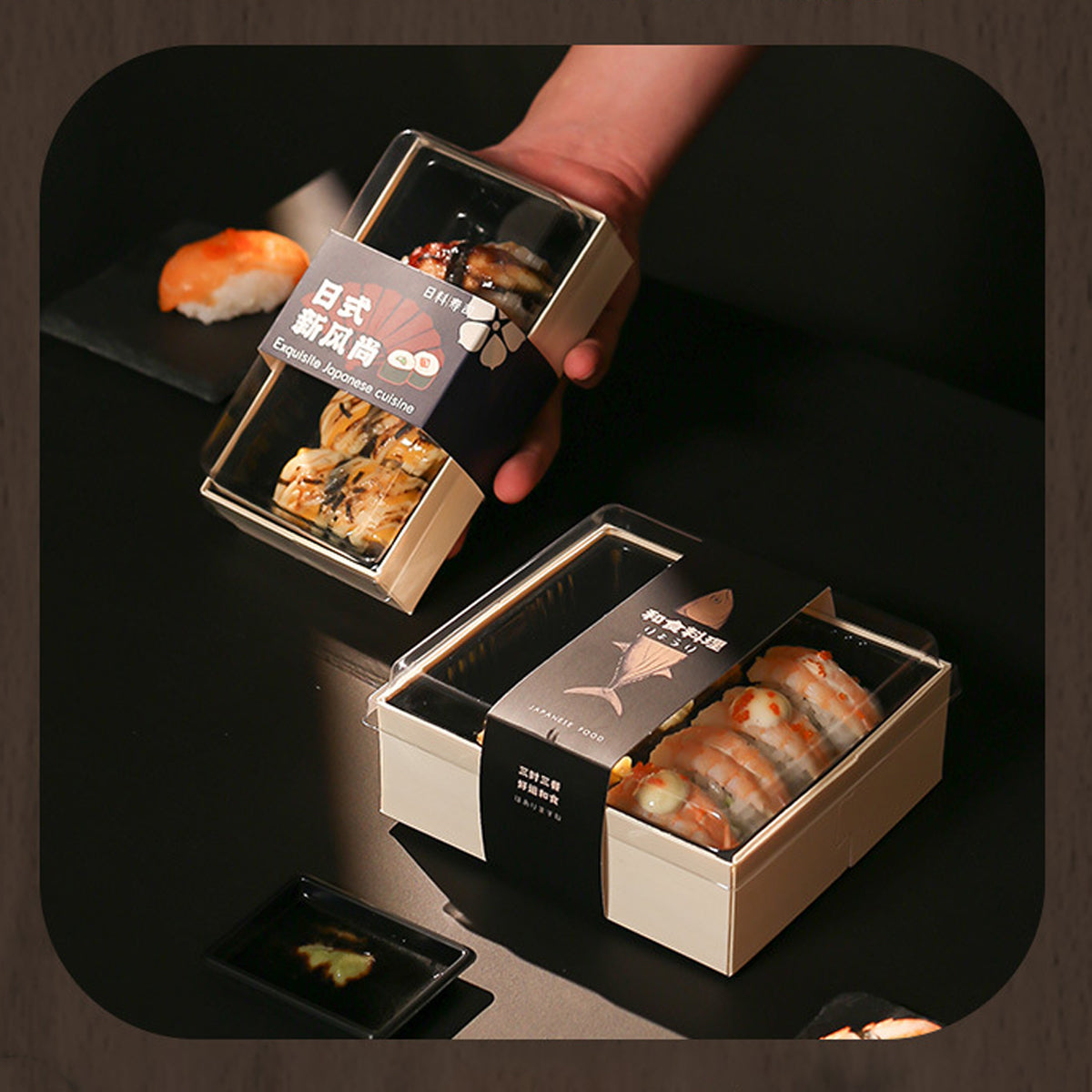 Disposable Sushi Bento Lunch Boxes Takeaway Containers Food Grade 20PCS