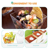 100PCS Clear Mousse Dessert Cups 60ml 110ml Square Plastic Cups