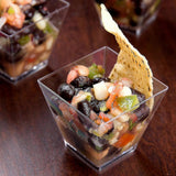 100PCS Clear Mousse Dessert Cups 60ml 110ml Square Plastic Cups