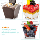 100PCS Clear Mousse Dessert Cups 60ml 110ml Square Plastic Cups