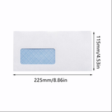 50pcs DL White Window Envelopes Self Seal for Office School