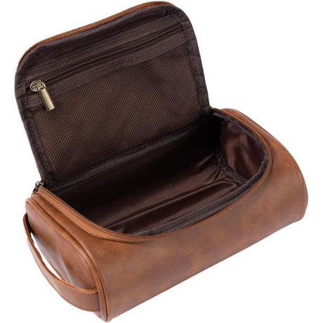 PU Leather Travel Cosmetic Bag – Waterproof & Portable Toiletry Organizer