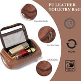 PU Leather Travel Cosmetic Bag – Waterproof & Portable Toiletry Organizer