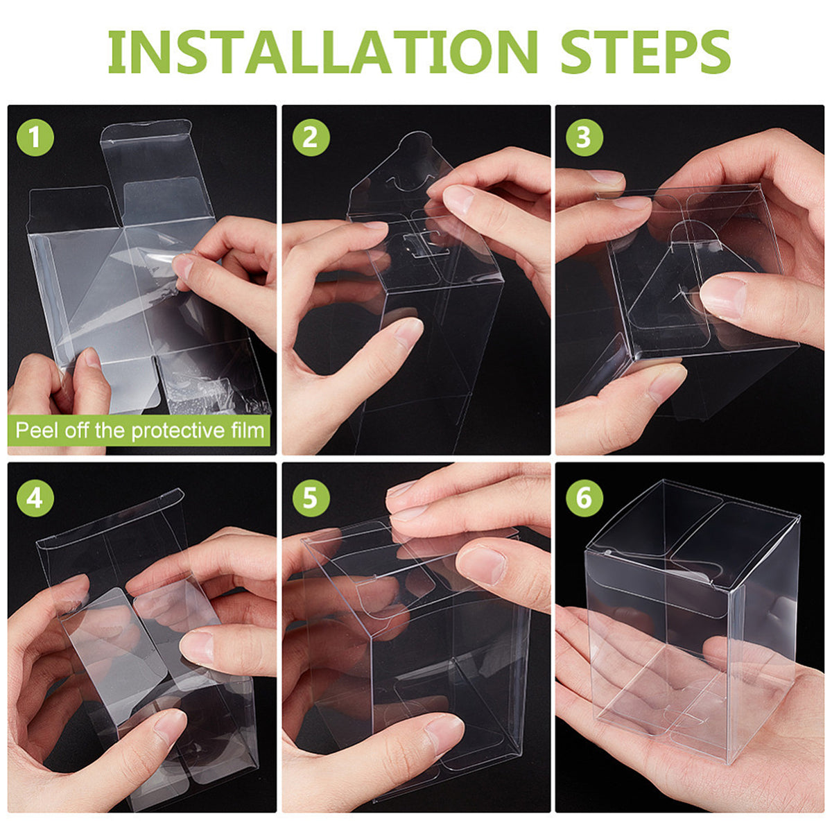 50PCS Clear PVC Gift Boxes Transparent Party Favour Packaging