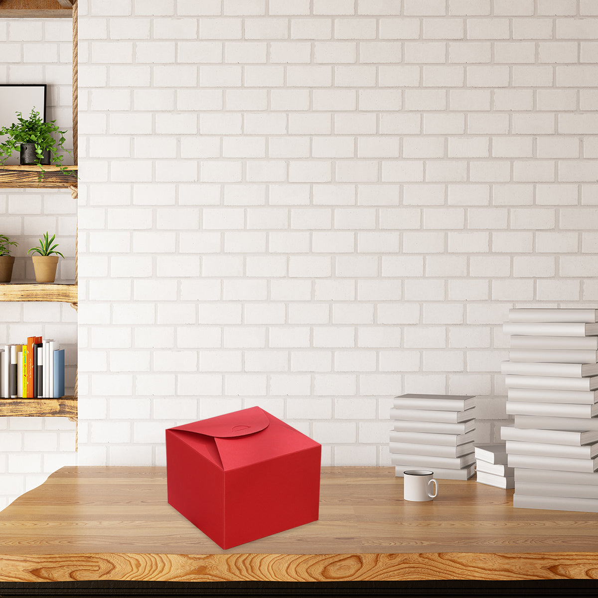 100PCS Square Pastry Cake Box Kraft Paper Dessert Packaging