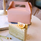 50 PCS Handheld Pastry Box Bakery Packaging Cake Carry Box Single Layer Design