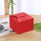 100PCS Square Pastry Cake Box Kraft Paper Dessert Packaging