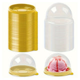 Round Gold Plastic Bakery Packaging Boxes 100PCS