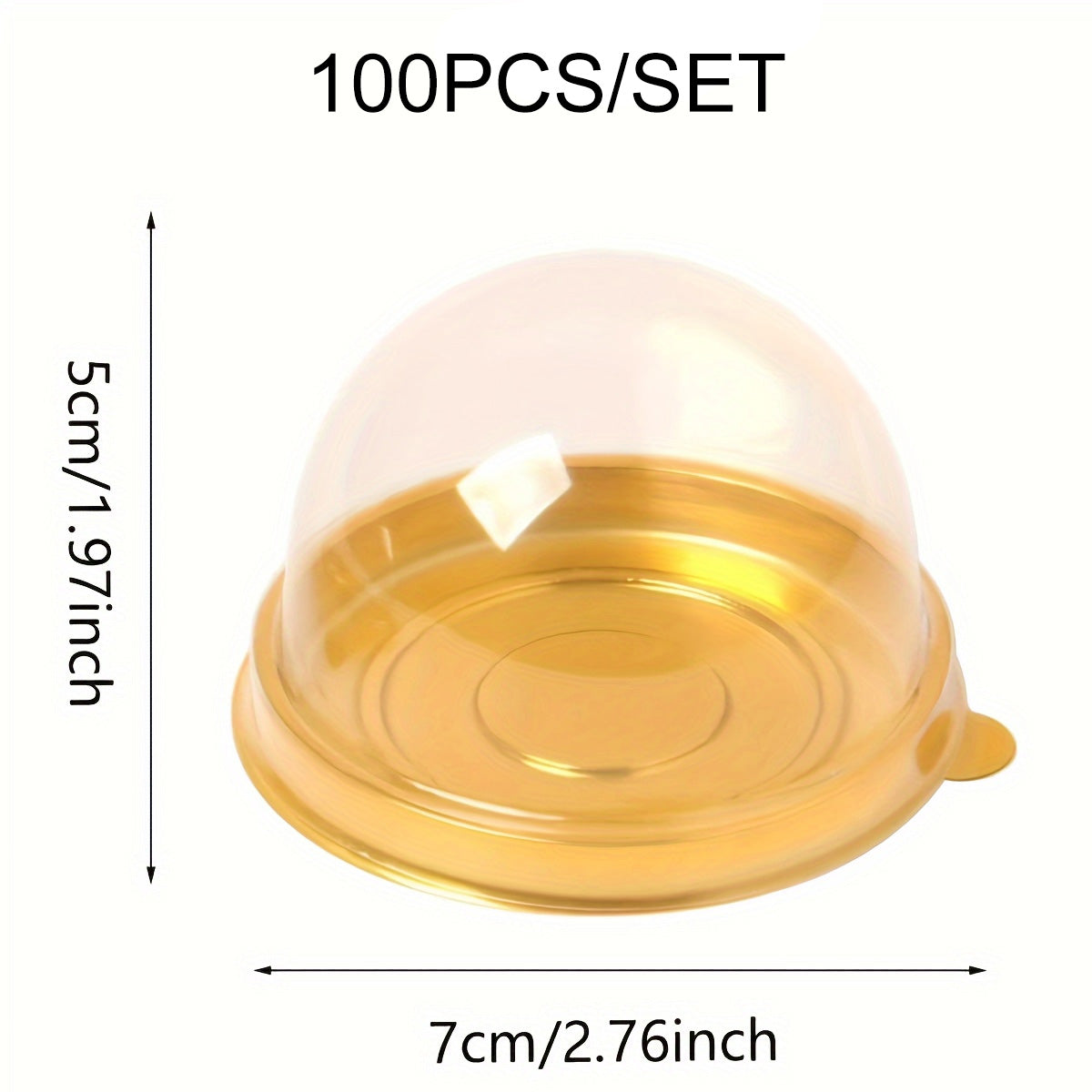 Round Gold Plastic Bakery Packaging Boxes 100PCS