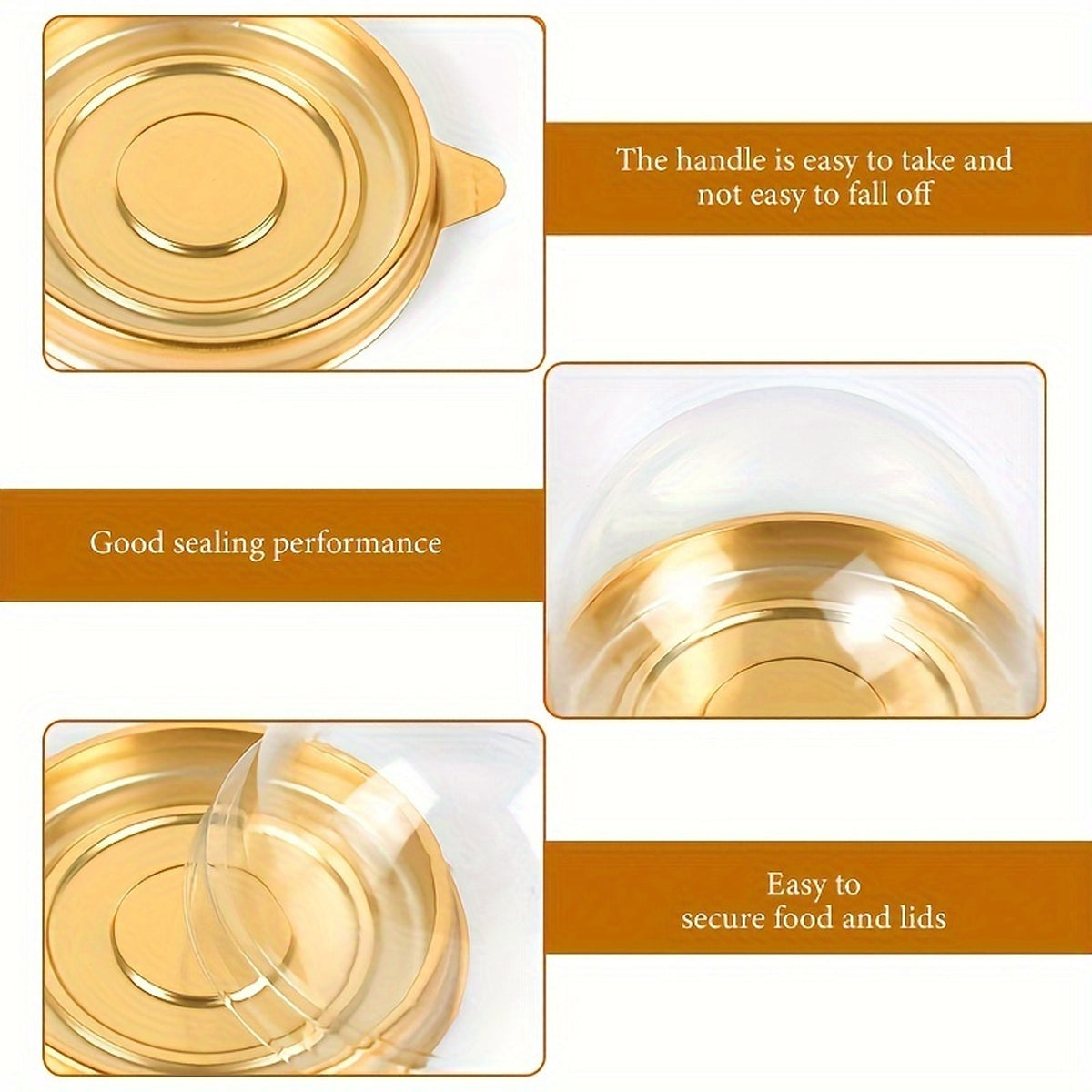 Round Gold Plastic Bakery Packaging Boxes 100PCS