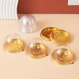 Round Gold Plastic Bakery Packaging Boxes 100PCS