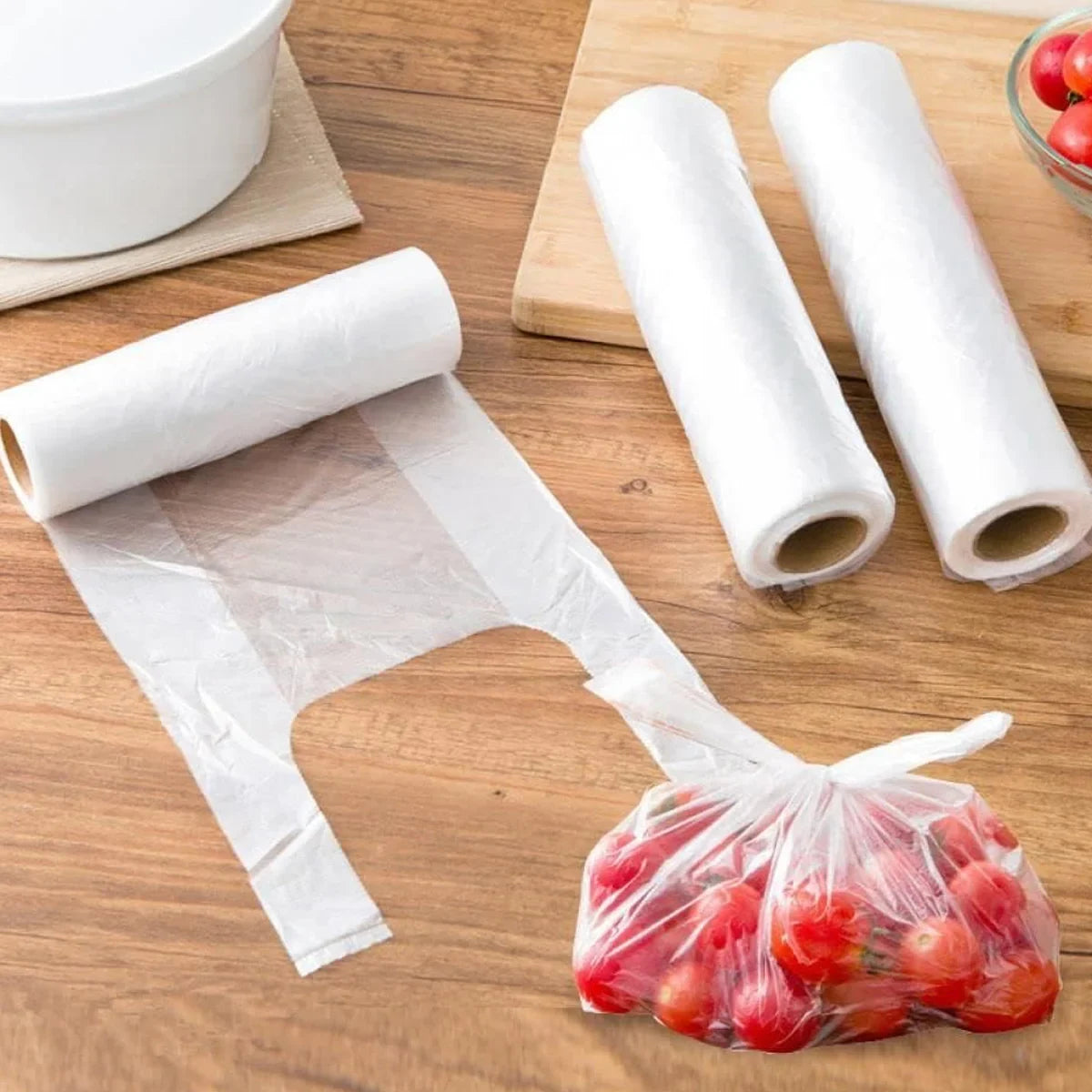 5 Rolls Food Preservation Bag Refrigerator Vegetables Kitchen Storage