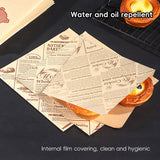 100PCS Bread Sandwich Packing Paper Bags Food Grade Oil-Proof Water-Resistant