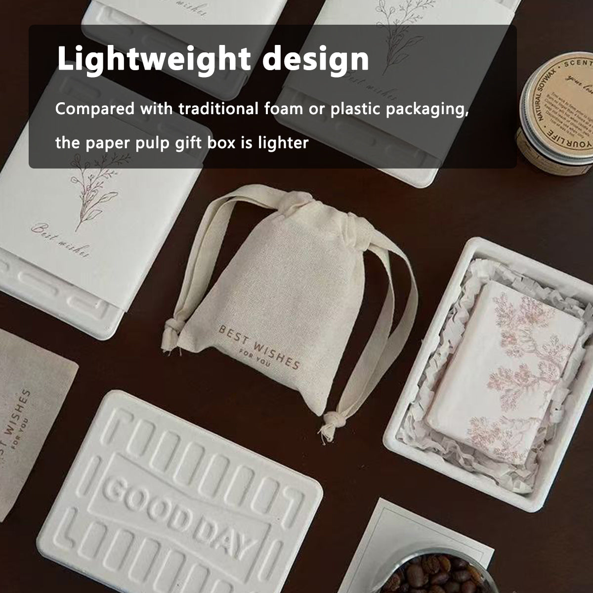 10PCS Eco Friendly Disposable Pulp Gift Boxes for Wedding Party