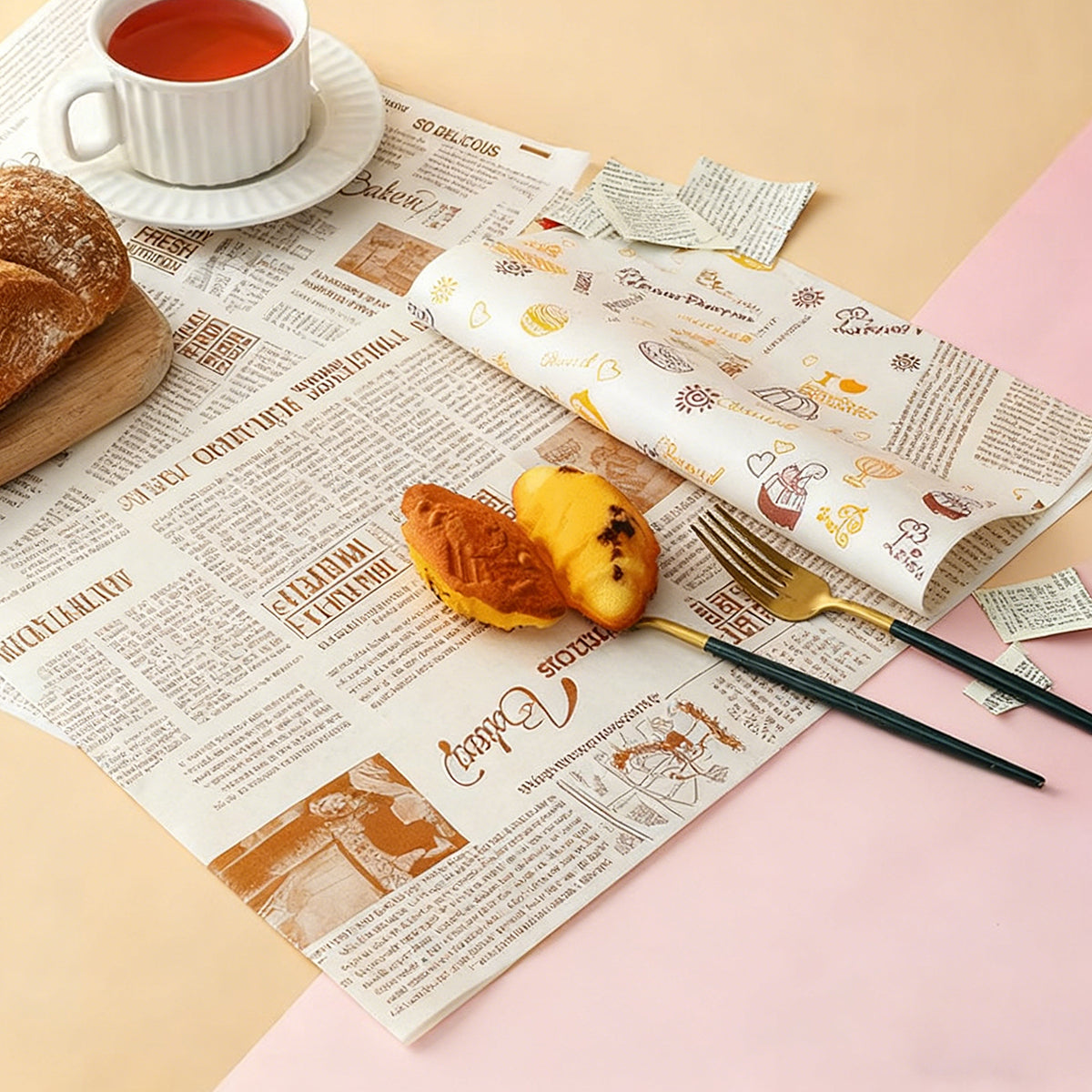 Food Grade Pad Paper 18x18cm Food Wrapping Sheets for Baking Snacks