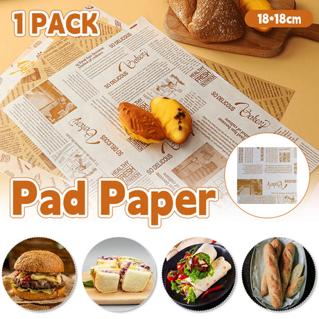 Food Grade Pad Paper 18x18cm Food Wrapping Sheets for Baking Snacks