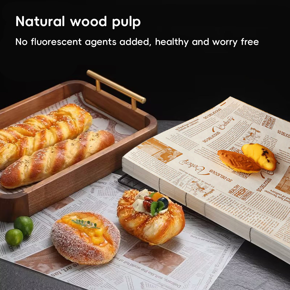 Food Grade Pad Paper 18x18cm Food Wrapping Sheets for Baking Snacks