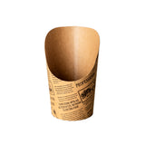 50PCS 14oz Slant Top French Fry Paper Cups Greaseproof Kraft Snack Containers
