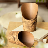 50PCS 14oz Slant Top French Fry Paper Cups Greaseproof Kraft Snack Containers