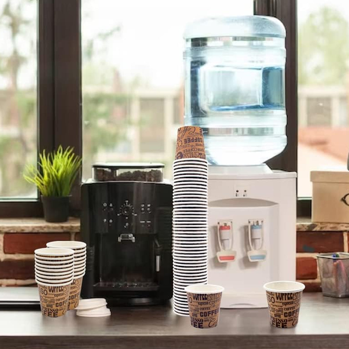 300PCS 50ml Mini Disposable Paper Cups Coffee Print Party Use