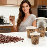 300PCS 50ml Mini Disposable Paper Cups Coffee Print Party Use