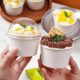 50PCS Baking Paper Cups with Lids Food-Grade Heat Resistant