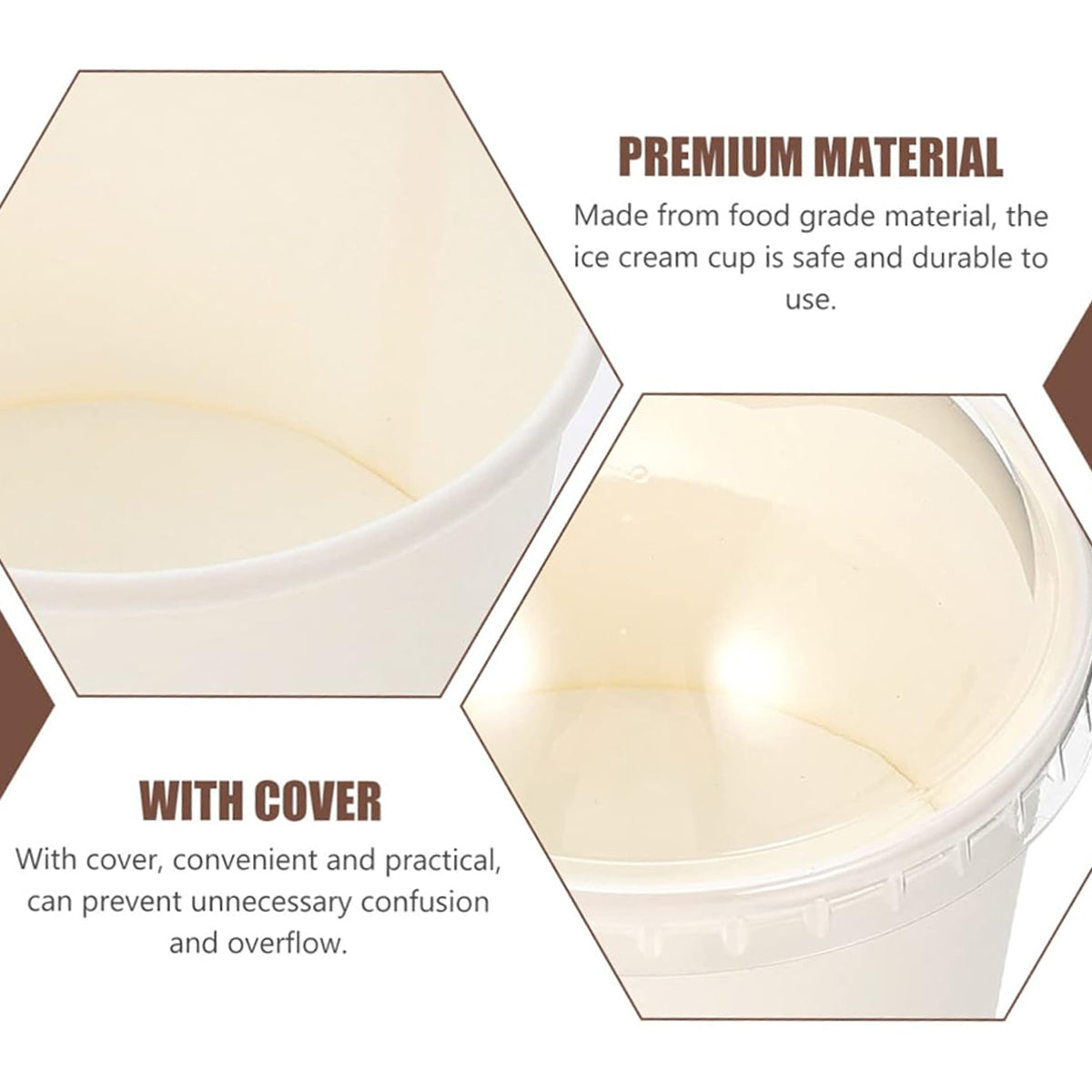 50PCS Baking Paper Cups with Lids Food-Grade Heat Resistant