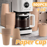 500PCS 9oz Disposable Paper Cups Food-Grade Hot and Cold Use