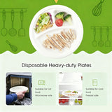 50PCS 9/10 Inch Pulp Plates 3-Compartment Oil Water Proof
