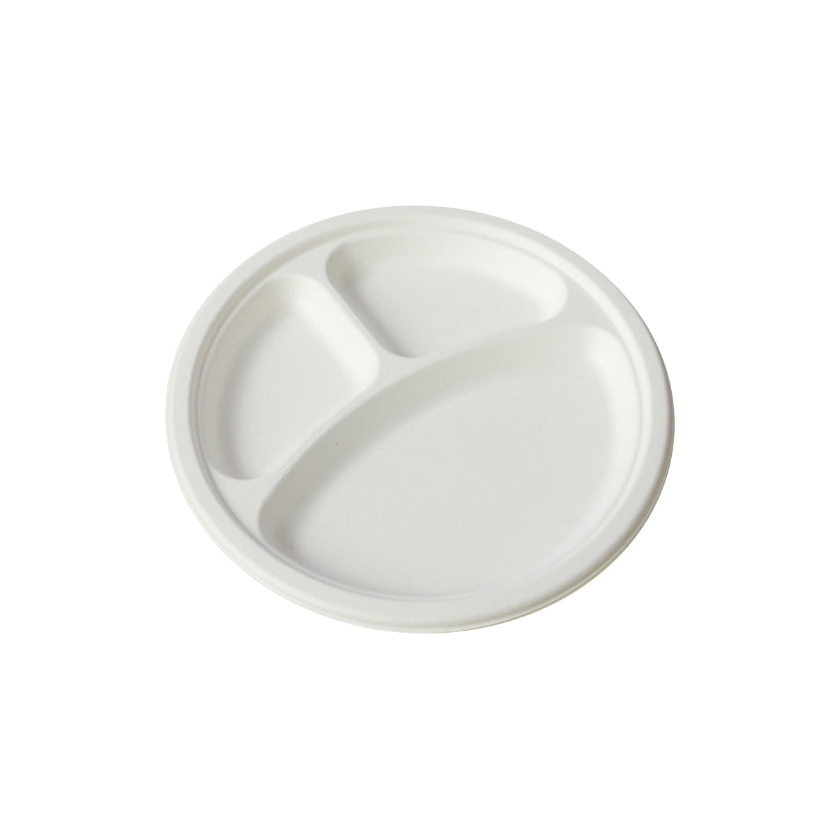 50PCS 9/10 Inch Pulp Plates 3-Compartment Oil Water Proof