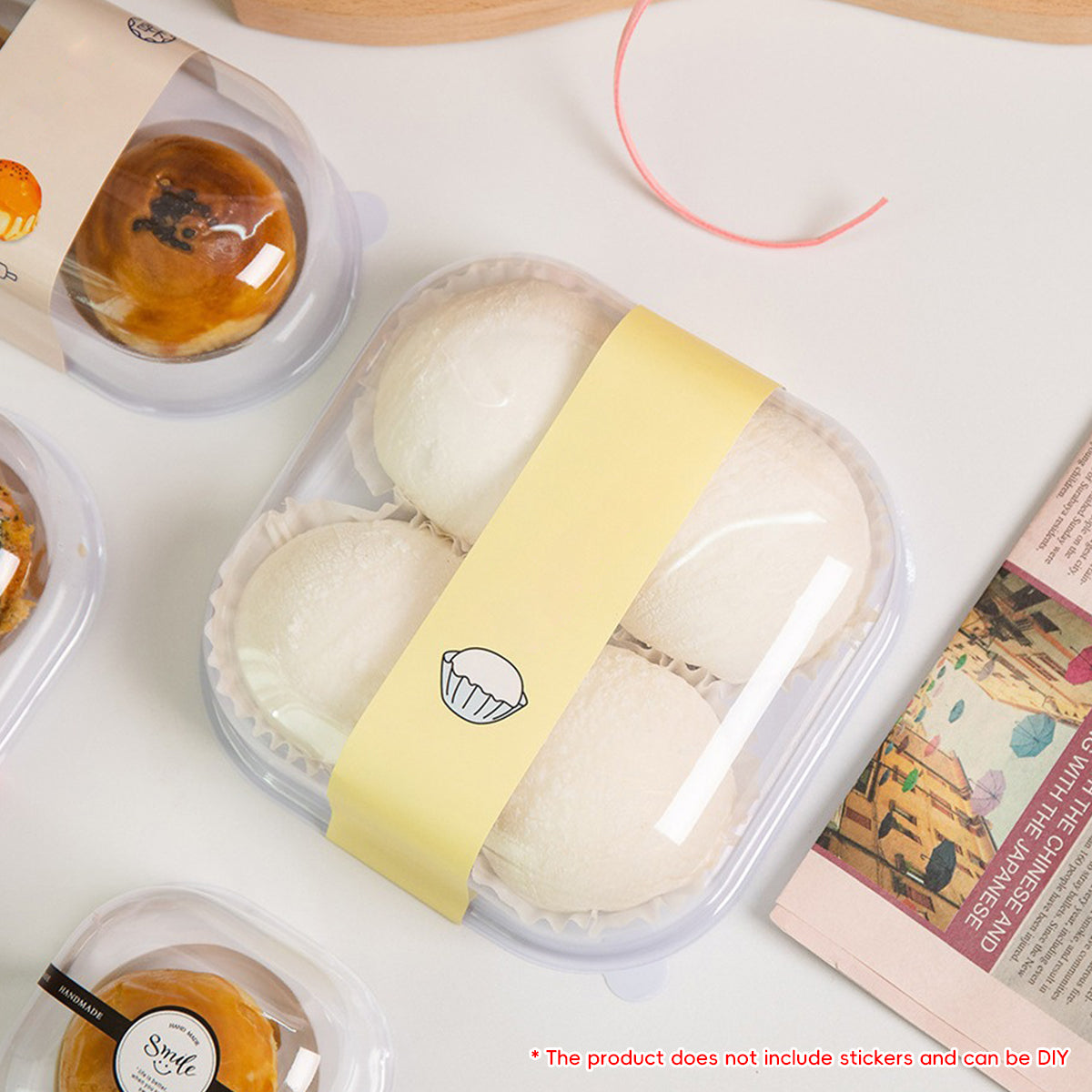 50PCS Food-Grade Clear Pastry Gift Boxes for Cake Cookie Muffin Display