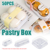 50PCS Food-Grade Clear Pastry Gift Boxes for Cake Cookie Muffin Display